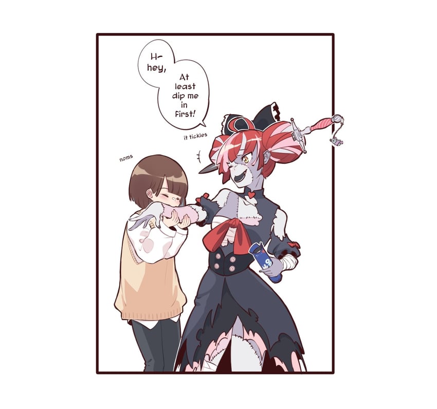 kureiji ollie and tama gotoh (original and 2 more) drawn by yoruny