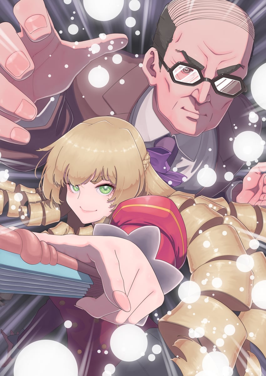 grace auvergne and tondabayashi kenzaburou (akuyaku reijou tensei ojisan) drawn by moga_vdvk3434