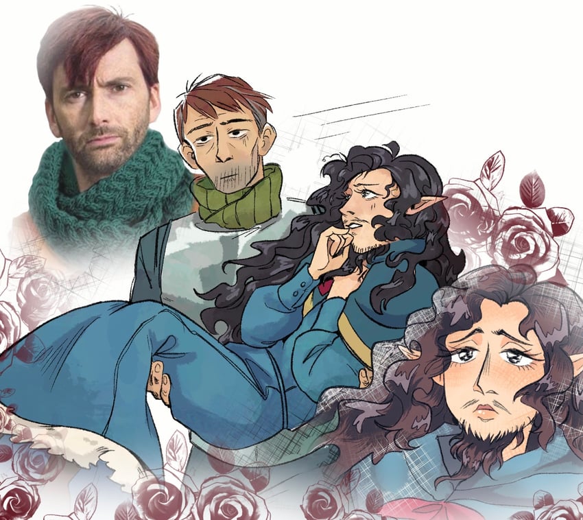 senshi, chilchuck tims, and david tennant (real life and 1 more) drawn by zkye