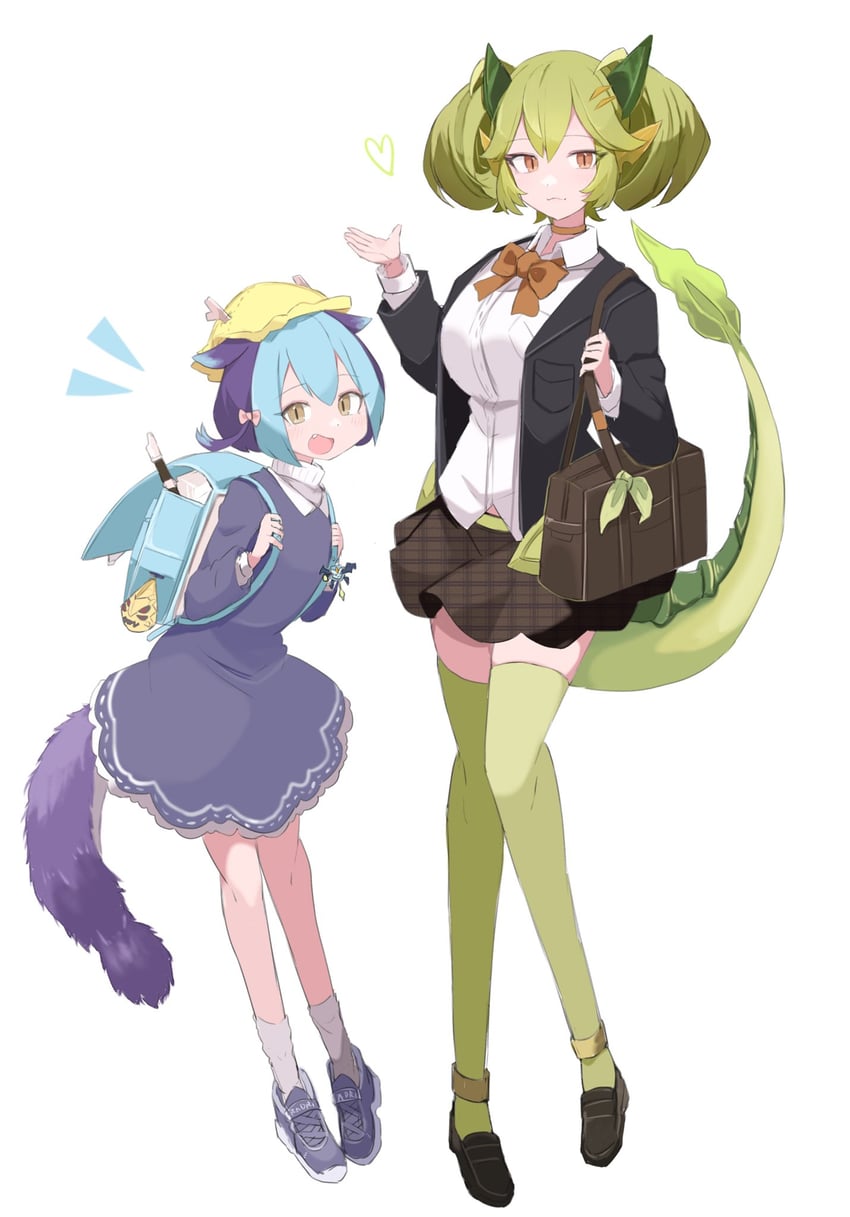 laundry dragonmaid and parlor dragonmaid (yu-gi-oh!) drawn by sakuragi_raia