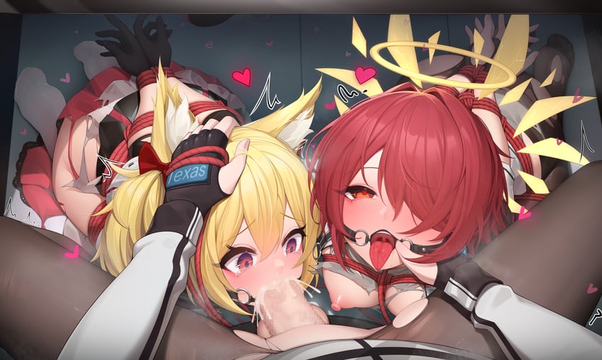 texas, exusiai, and sora (arknights) drawn by master117 and smlltb