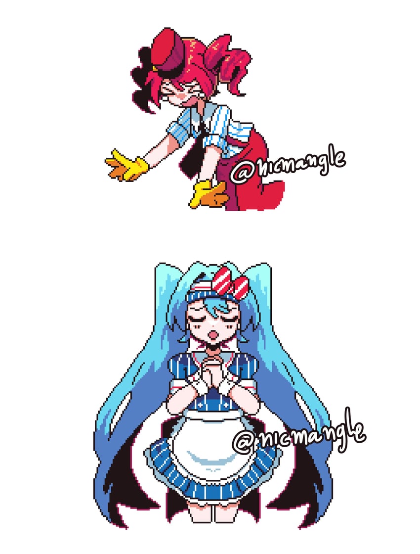 hatsune miku and kasane teto (vocaloid and 2 more) drawn by nicmangle