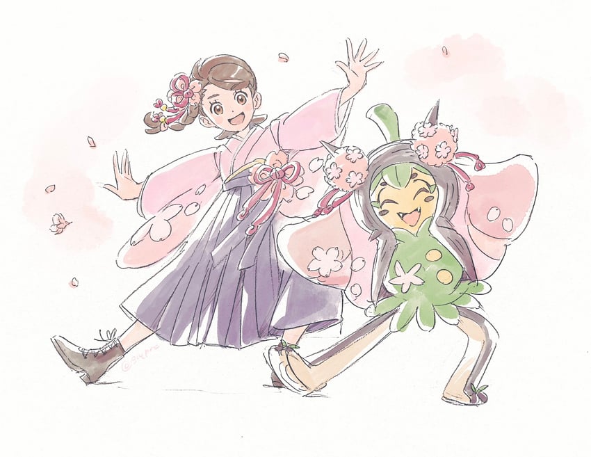 juliana, ogerpon, and shinguuji sakura (pokemon and 2 more) drawn by 314pic
