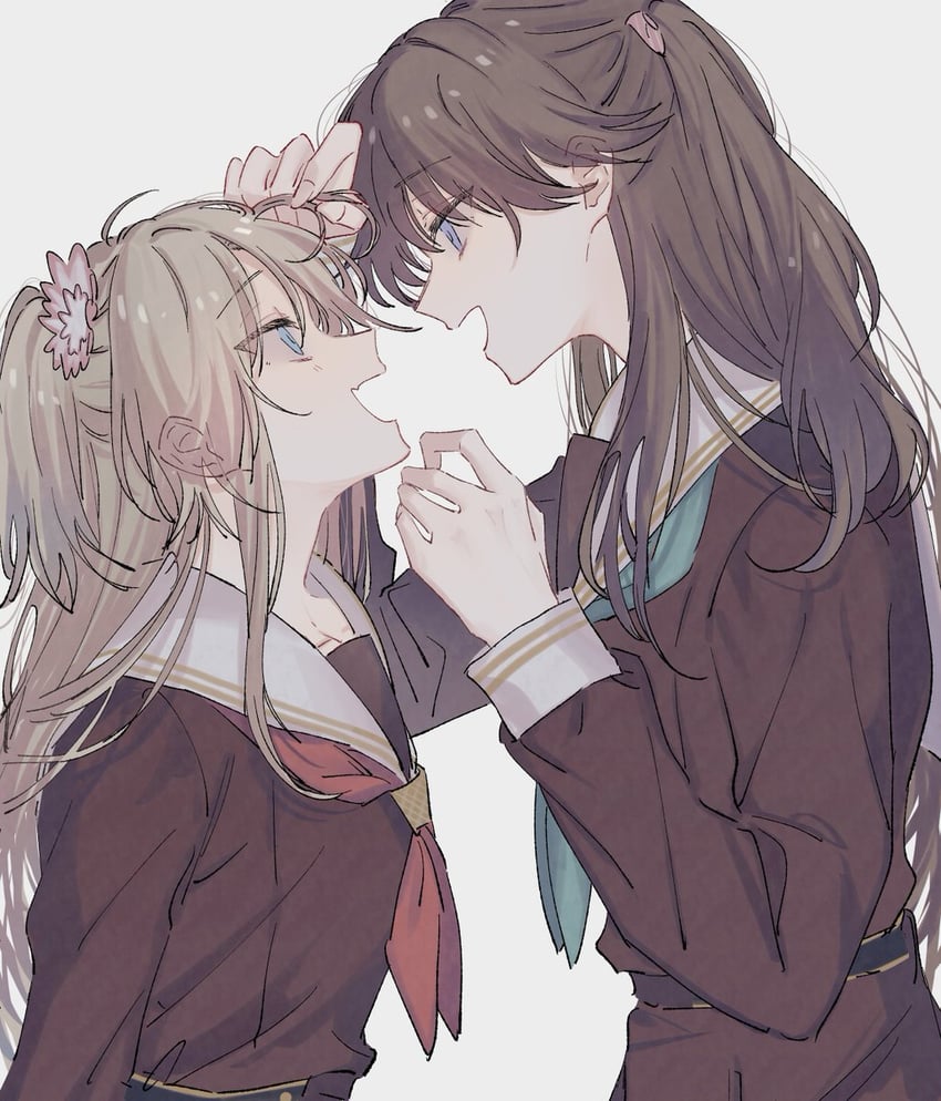 fujishima megumi and osawa rurino (love live! and 1 more) drawn by hirako_daishougun