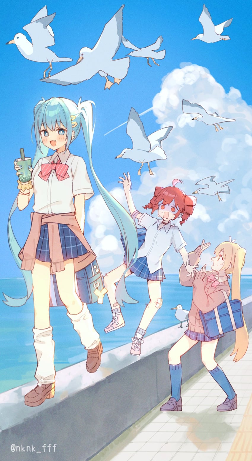 hatsune miku, kasane teto, and akita neru (vocaloid and 2 more) drawn by tananuki