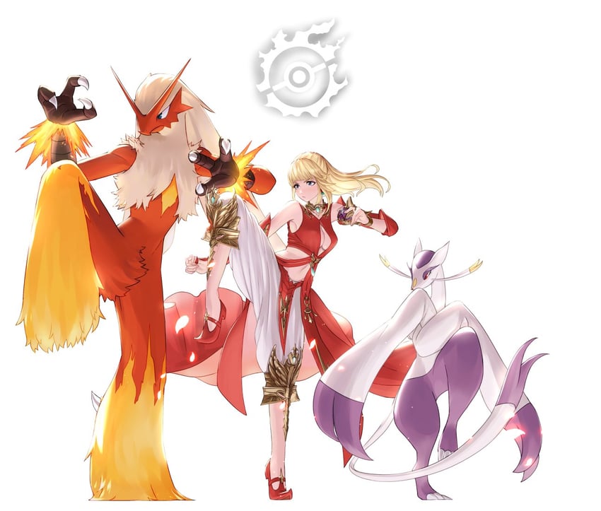 blaziken, mienshao, monk, and lyse hext (pokemon and 2 more) drawn by potion_lilac