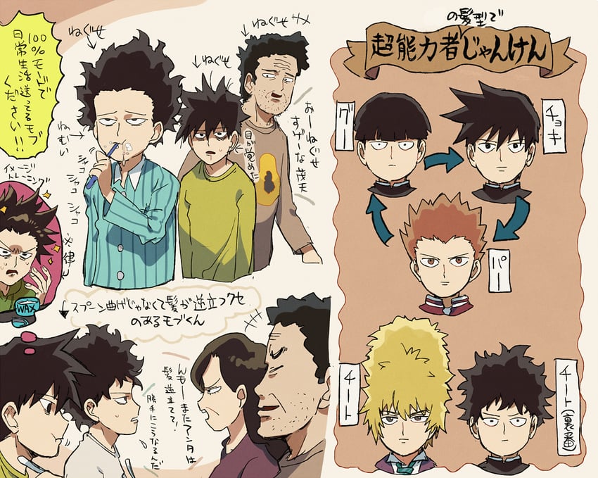 kageyama shigeo and kageyama ritsu (mob psycho 100) drawn by aoki_(fumomo)