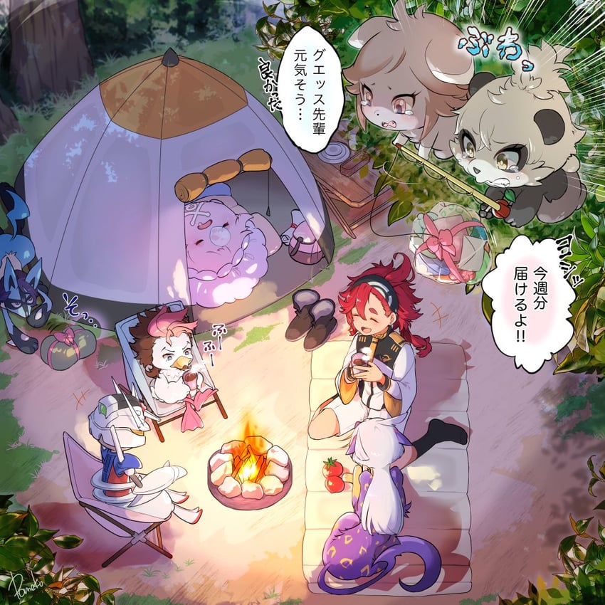 suletta mercury, miorine rembran, lucario, quaxly, espurr, and 10 more (pokemon and 2 more) drawn by pomeko