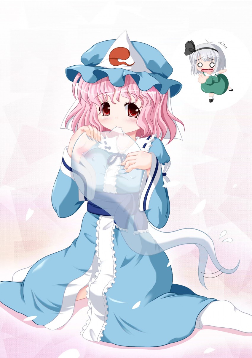 konpaku youmu and saigyouji yuyuko (touhou) drawn by riku_(rikkuru)