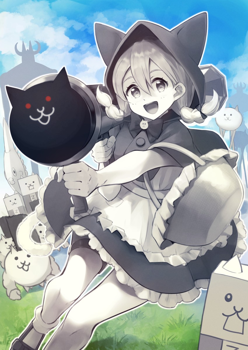 cat, minya, gross cat, sunfish suzuki, nekoluga, and 1 more (nyanko daisensou) drawn by cowengium