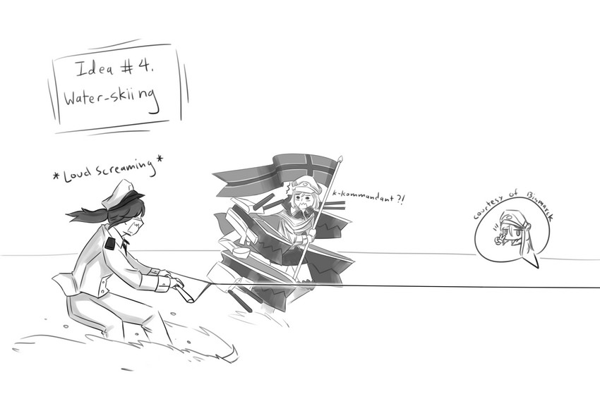 commander, bismarck, and tirpitz (azur lane) drawn by ordinary_kasa