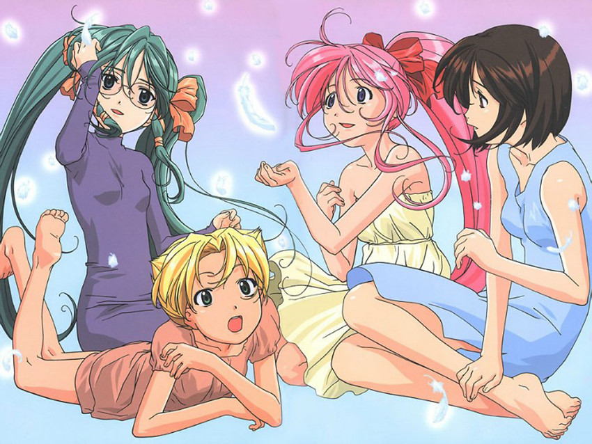 kurumi, saki, karinka, and excelia (koutetsu tenshi kurumi and 1 more) drawn by chiba_yuriko