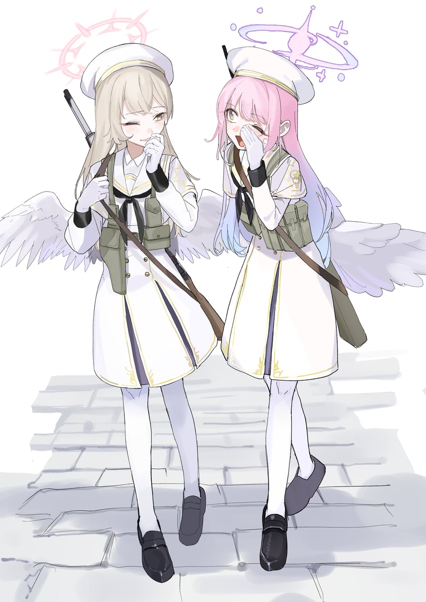mika, nagisa, and tea party militant (blue archive) drawn by umiwashi