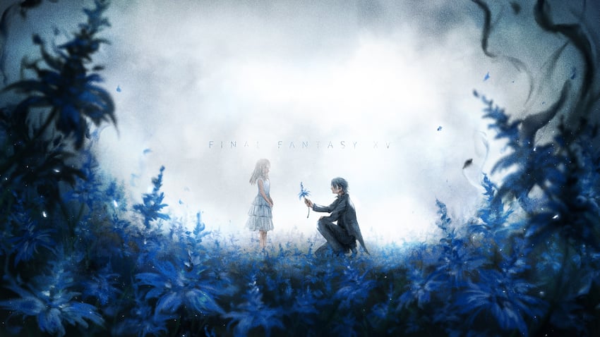 noctis lucis caelum and lunafreya nox fleuret (final fantasy and 1 more) drawn by fanqianshu