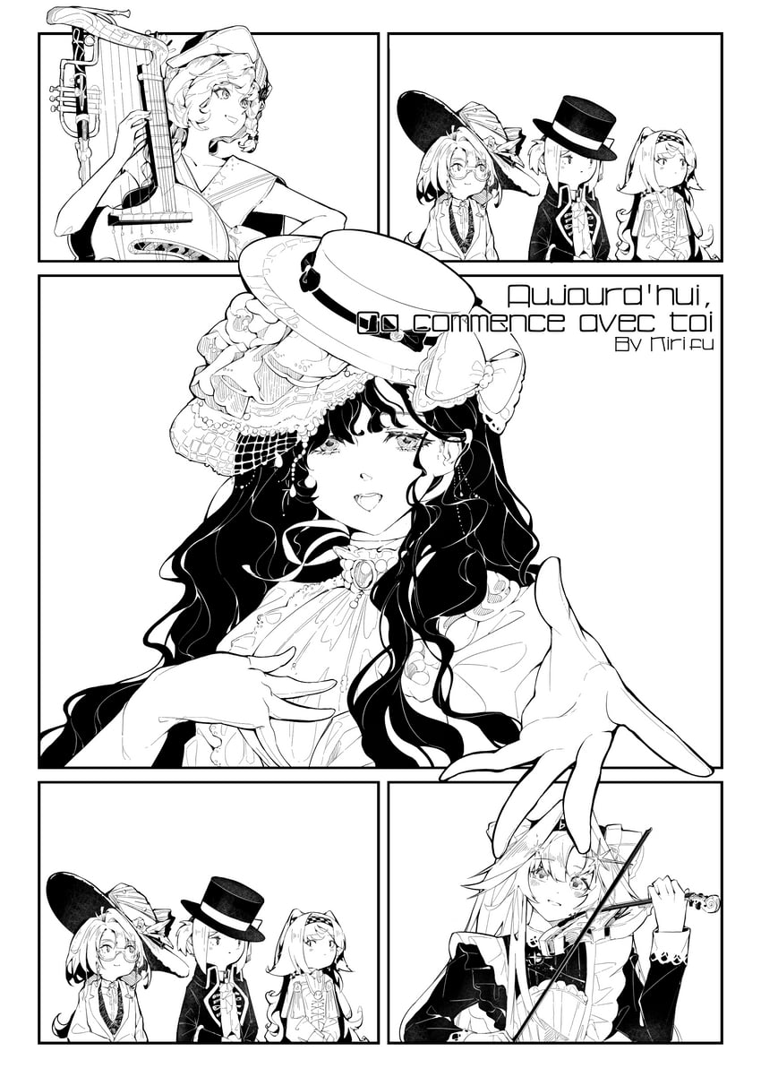 vertin, sonetto, isolde, kakania, voyager, and 1 more (reverse:1999) drawn by kirifu_(kirifu114514)