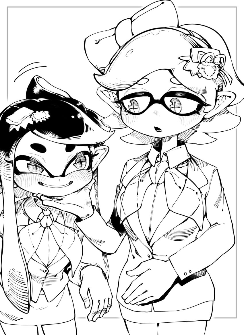 marie and callie (splatoon and 1 more) drawn by marumin2525