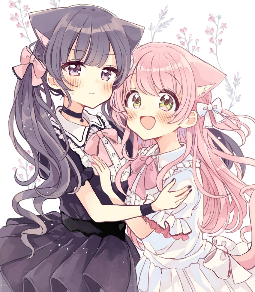 moco and rucora (fushigi na neko no machi meltier) drawn by sakura_oriko