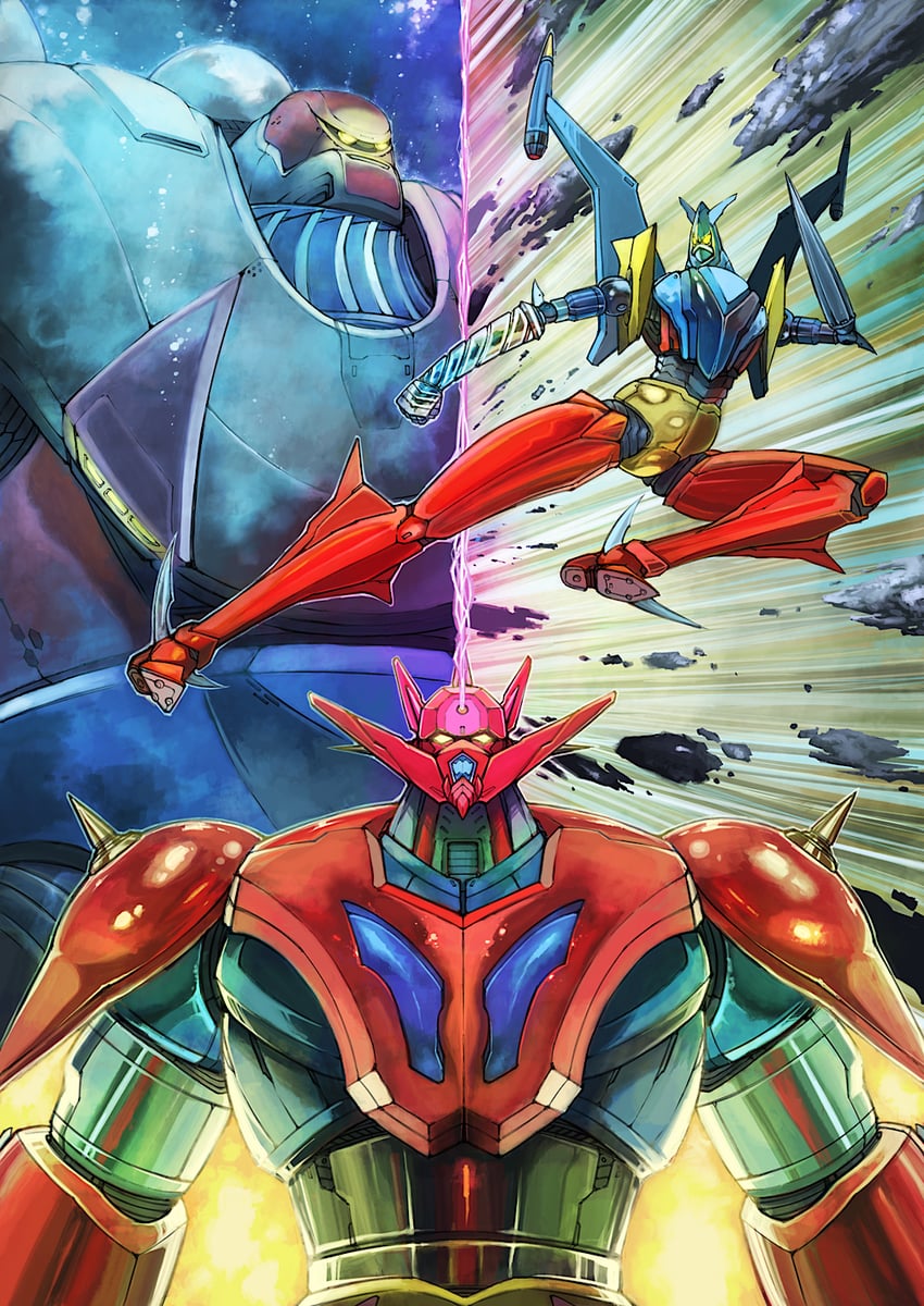 getter dragon, getter liger, and getter poseidon (getter robo and 1 more) drawn by yamanushi