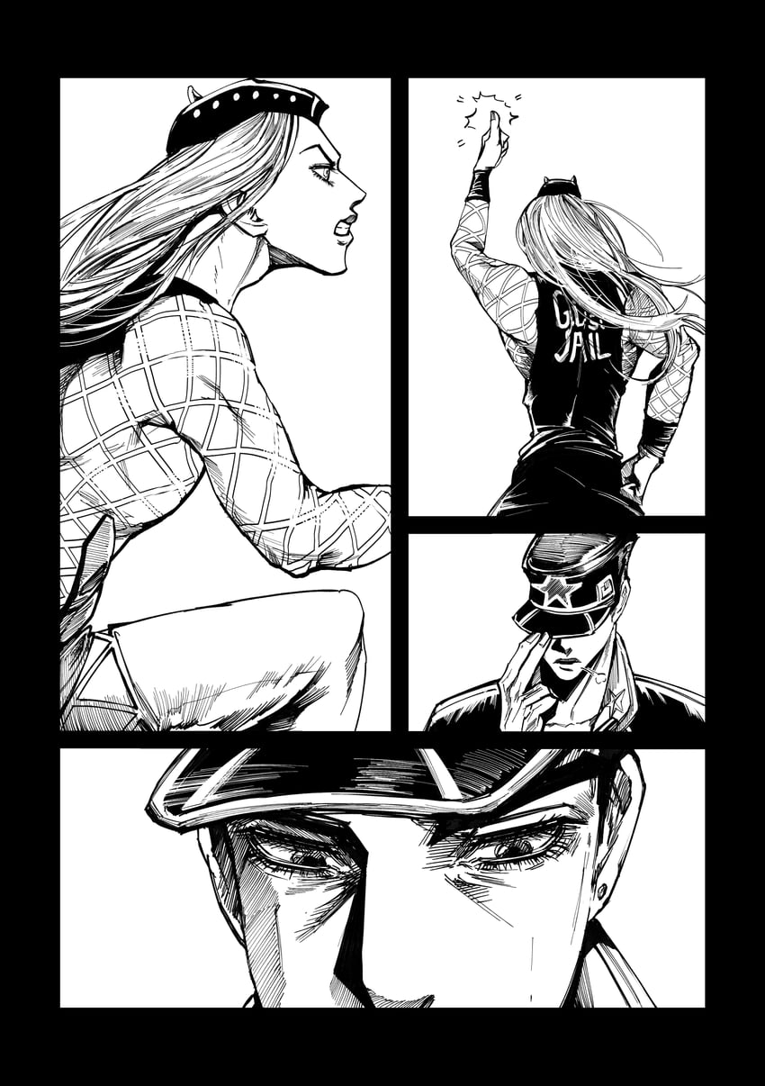 kujo jotaro and narciso anasui (jojo no kimyou na bouken and 1 more) drawn by kimeohandream