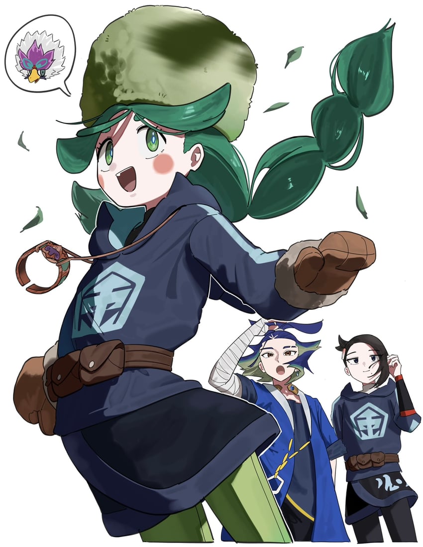 adaman, sabi, mai, and hisuian braviary (pokemon and 1 more) drawn by umebosi_nigame