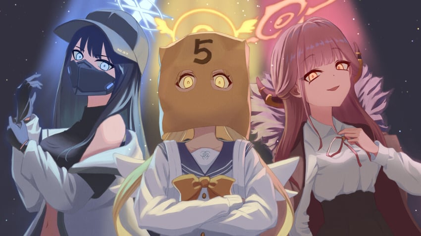 aru, saori, hifumi, and faust (blue archive) drawn by otomo_chizuki