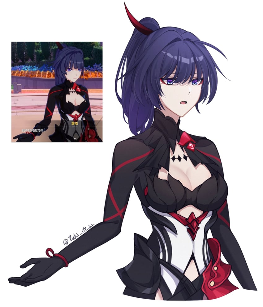 raiden mei (honkai and 1 more) drawn by shiyuki_(yuki_09_22)