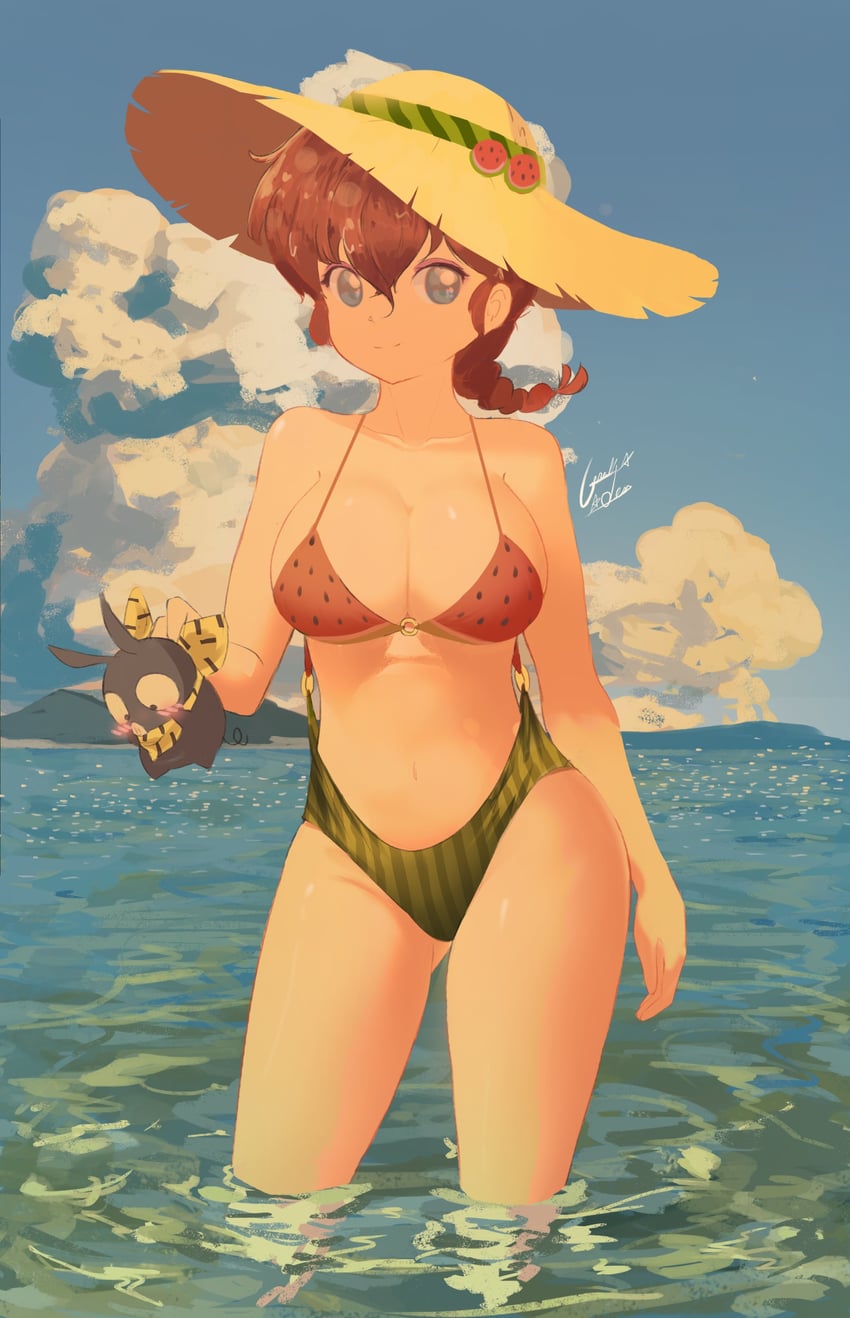 ranma-chan and p-chan (ranma 1/2) drawn by geraldjess1