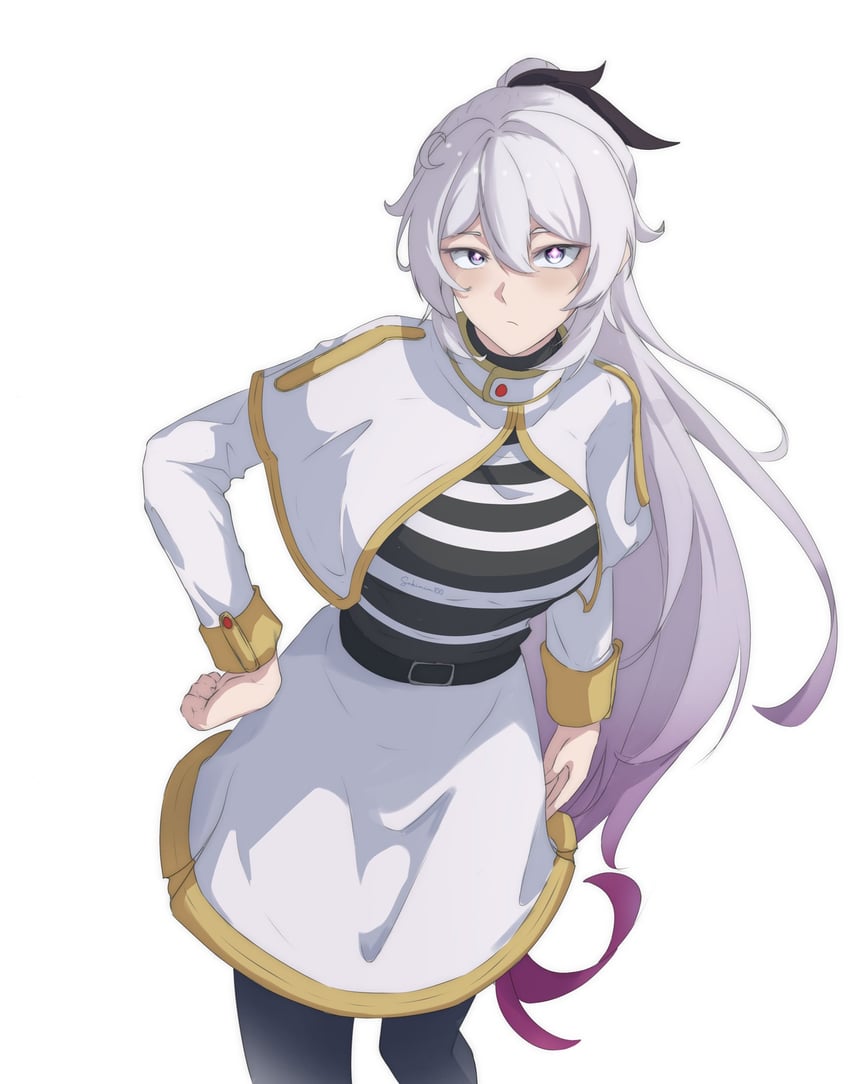 frieren and kiana kaslana (honkai and 2 more) drawn by sakimim