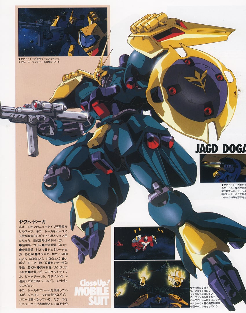gyunei guss, jagd doga gyunei custom, and jagd doga quess custom (gundam and 2 more) drawn by oobari_masami