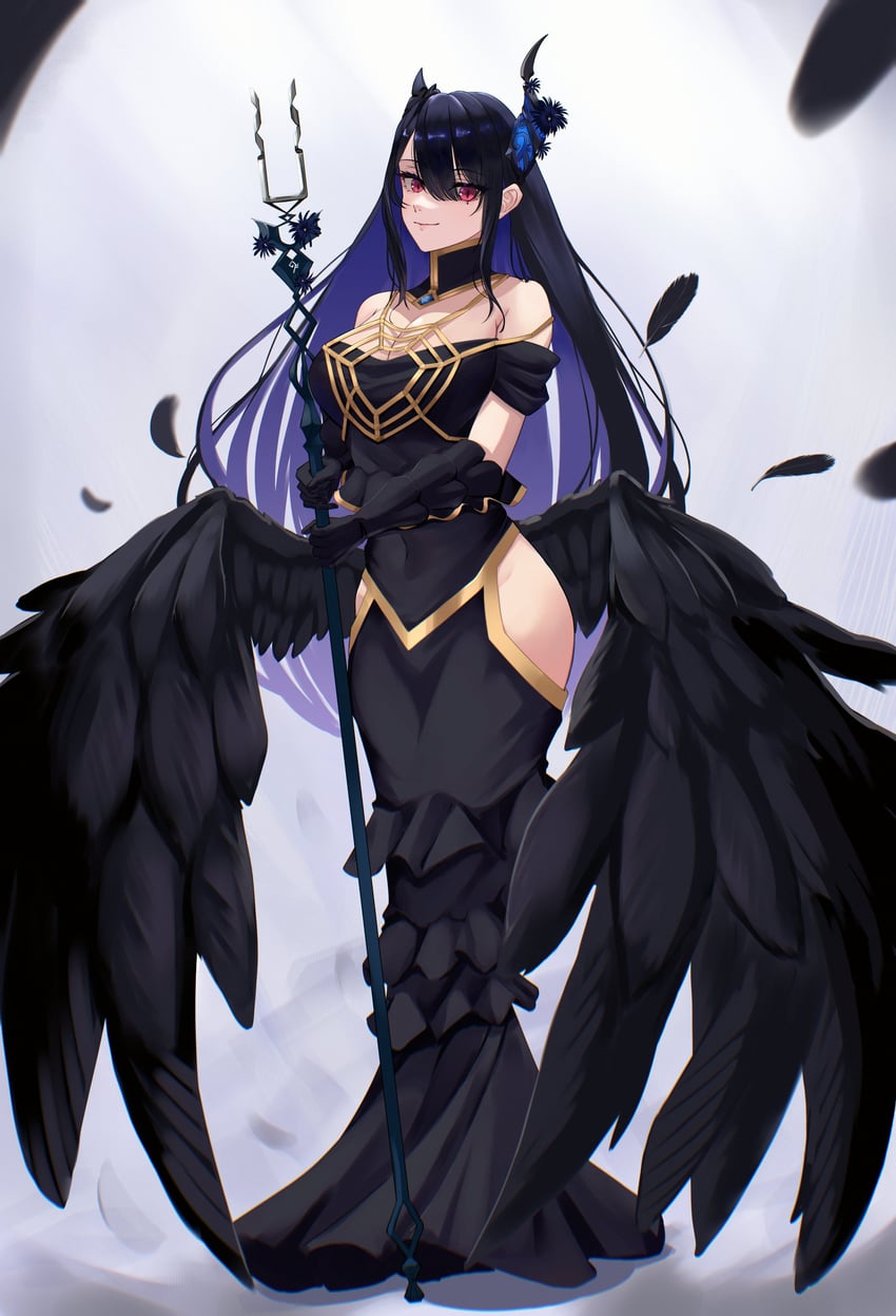 nerissa ravencroft and albedo (hololive and 2 more) drawn by eipanguino
