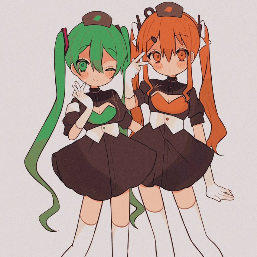 hatsune miku and adachi rei (vocaloid and 2 more) drawn by nasi_(na_si)