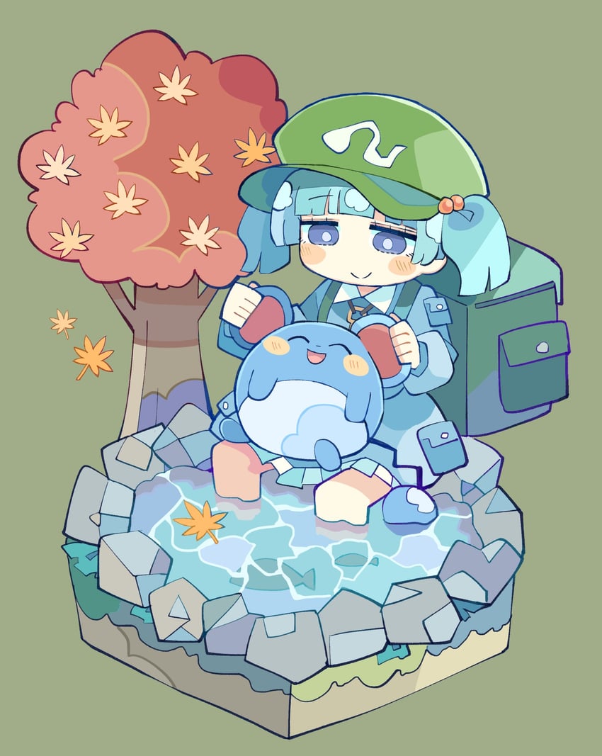 kawashiro nitori and marill (touhou and 1 more) drawn by baron_(x5qgeh)