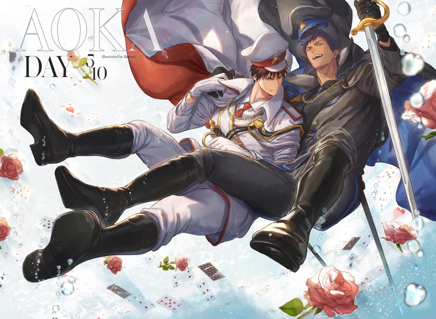 aomine daiki and kagami taiga (kuroko no basuke) drawn by zawar379