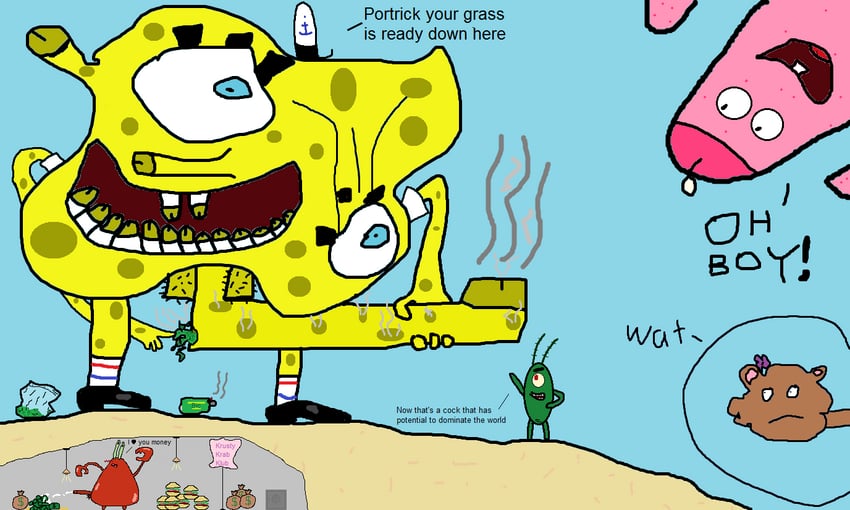 spongebob squarepants, patrick star, mr. krabs, plankton, and sandy cheeks (spongebob squarepants)