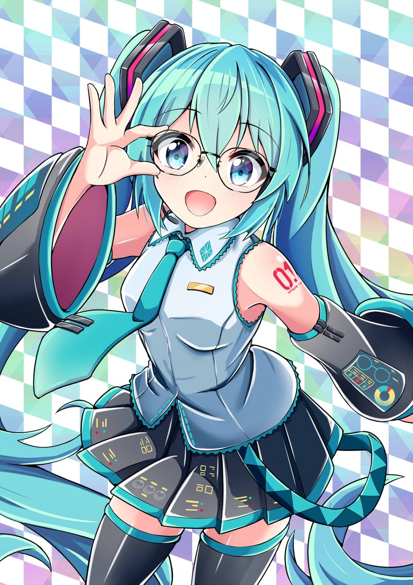 hatsune miku (vocaloid) drawn by homura_0205