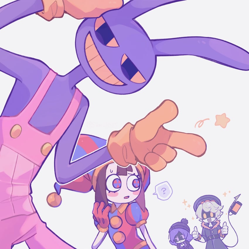 pomni, jax, uzi, and n (the amazing digital circus and 1 more) drawn by skn_1027