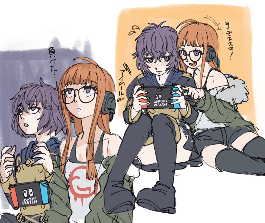 sakura futaba and bernadetta von varley (fire emblem and 4 more) drawn by poechan_chan