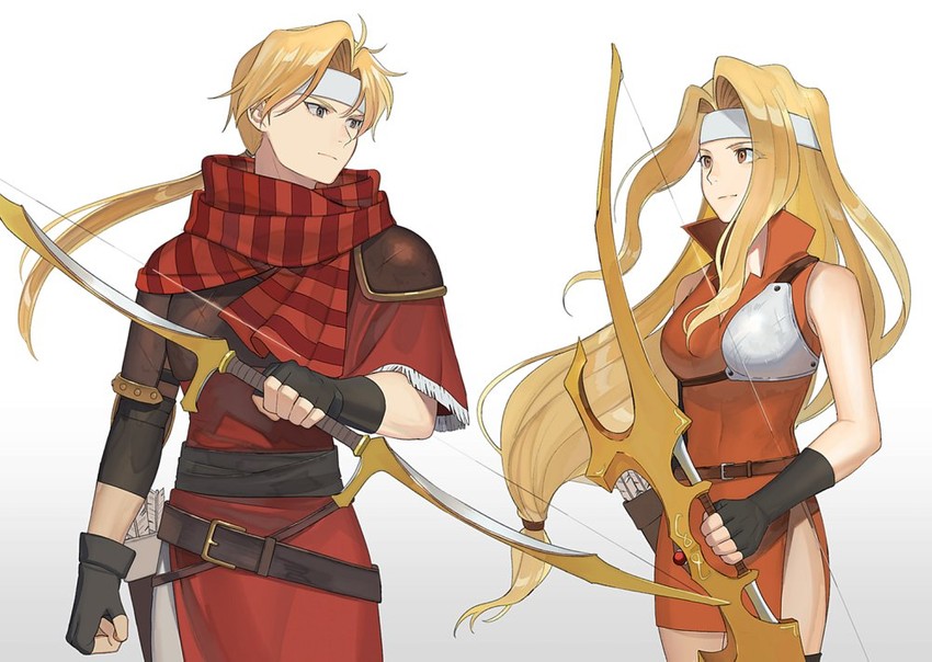 brigid and jeorge (fire emblem and 2 more) drawn by kyufe