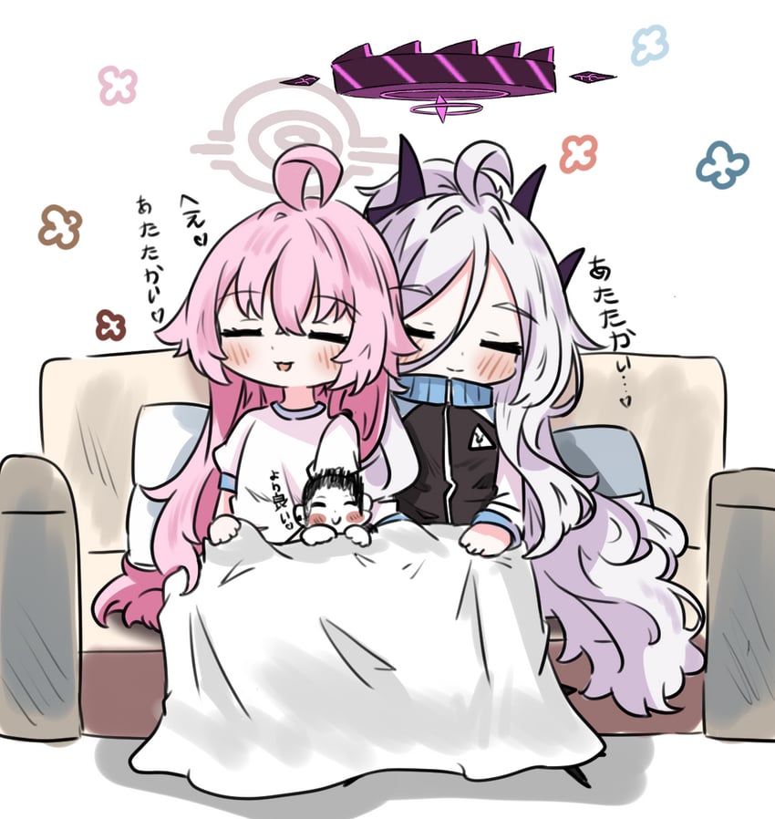 sensei, doodle sensei, hina, and hoshino (blue archive) drawn by e_v_e_neko