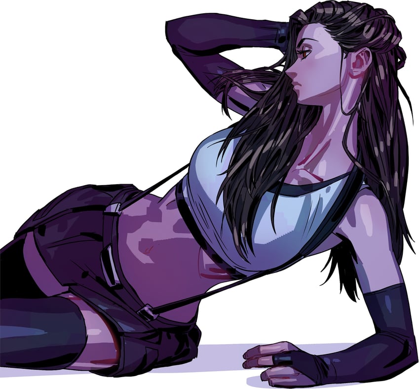 tifa lockhart (final fantasy and 2 more) drawn by davecavedraws
