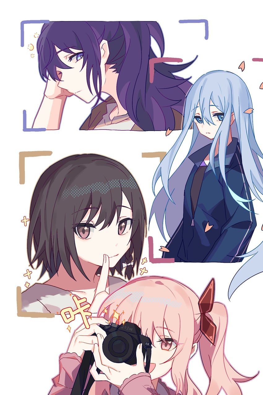 asahina mafuyu, shinonome ena, akiyama mizuki, and yoisaki kanade (project sekai) drawn by ximuye