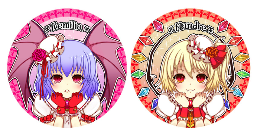 remilia scarlet and flandre scarlet (touhou) drawn by momoman_(pink_voltage)