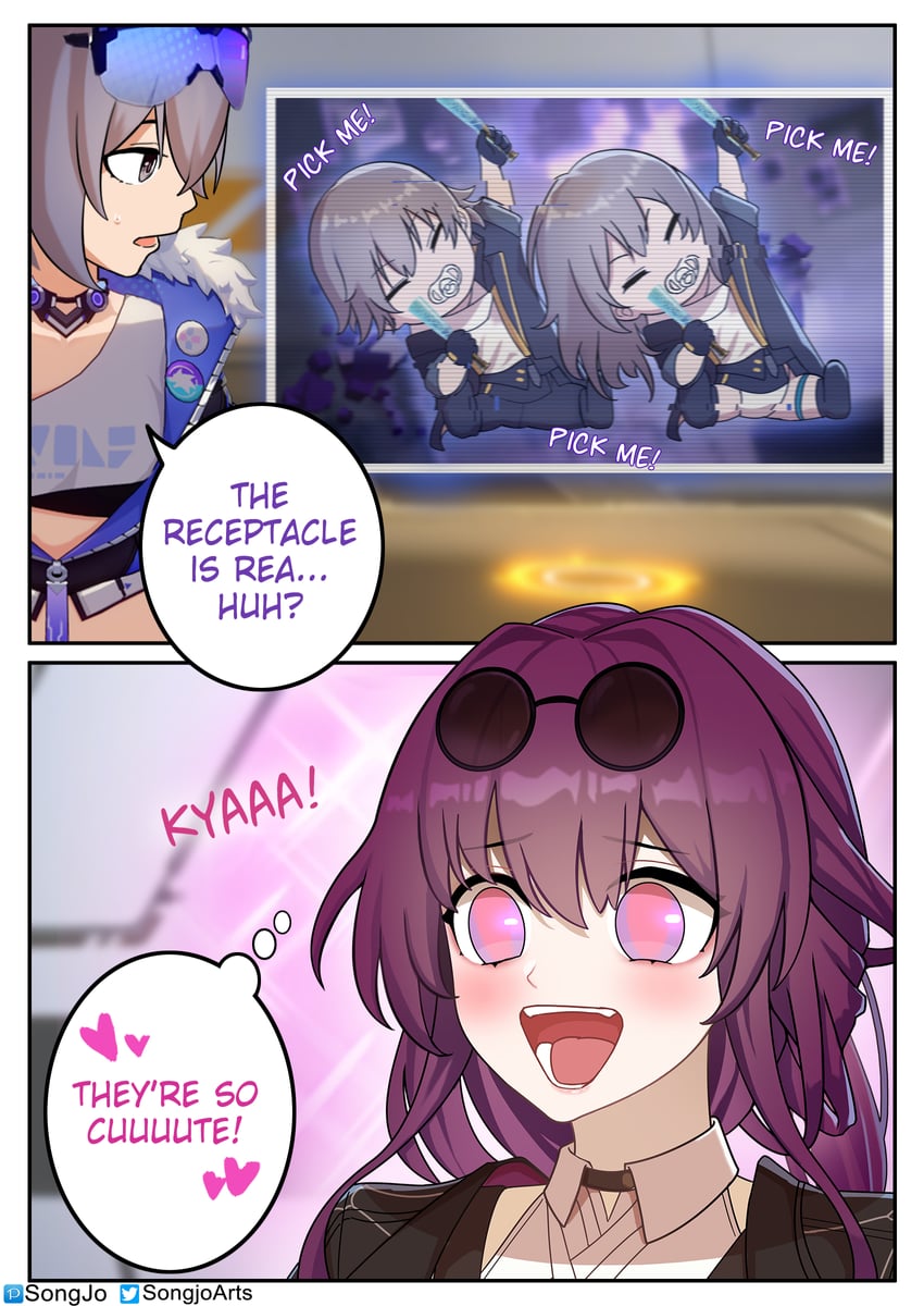 trailblazer, stelle, kafka, caelus, and silver wolf (honkai and 2 more) drawn by songjo