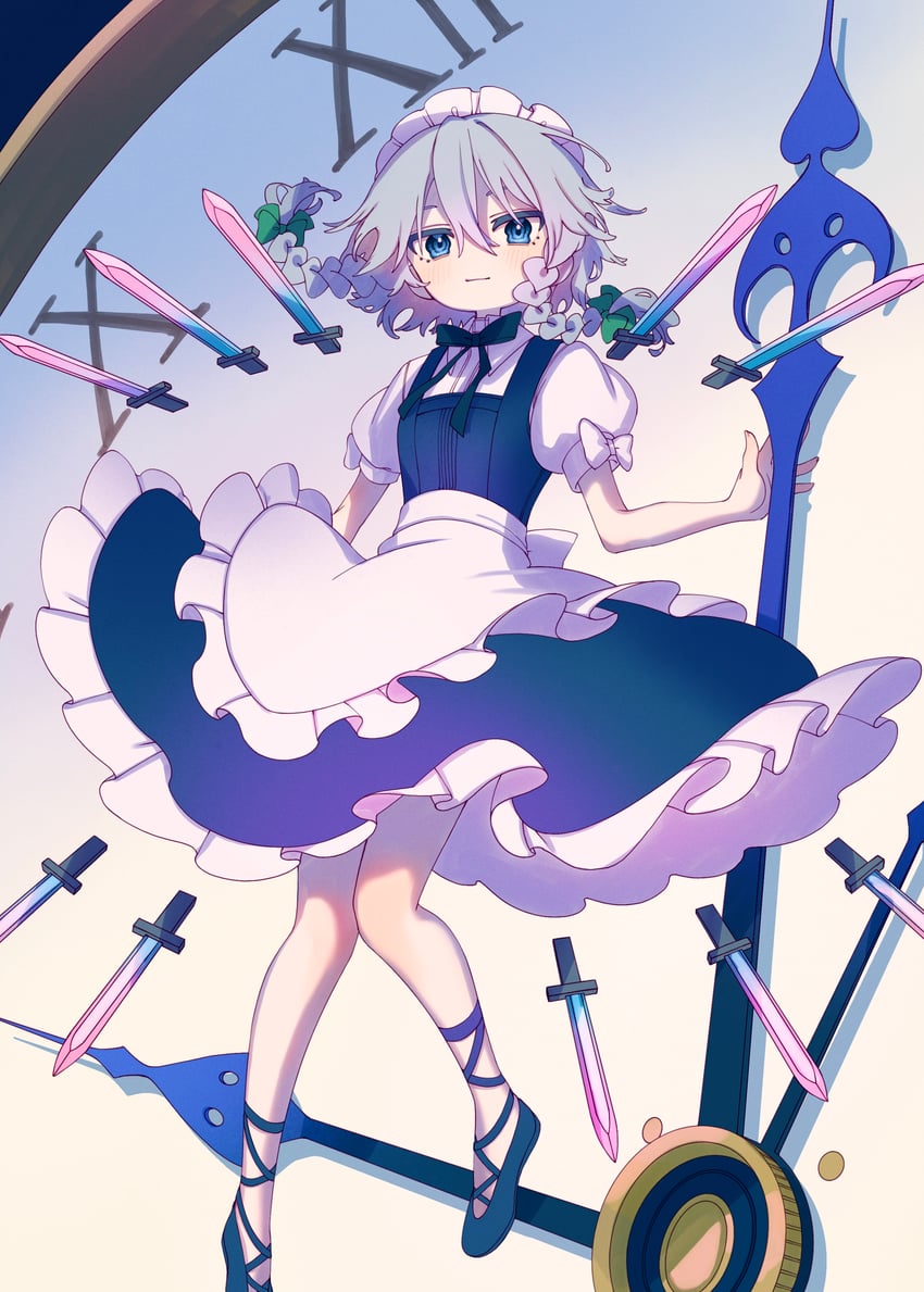 izayoi sakuya (touhou) drawn by sumiyama_sui