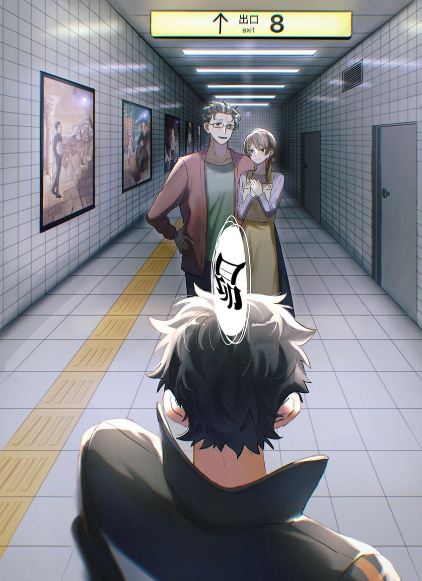 natsuki subaru, natsuki naoko, and natsuki kenichi (re:zero kara hajimeru isekai seikatsu and 1 more) drawn by jouge2983