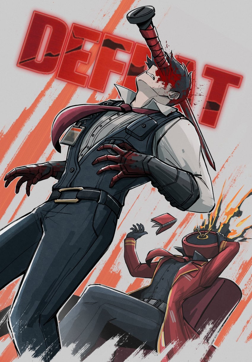 dante and meursault (neon genesis evangelion and 3 more) drawn by 4indroid