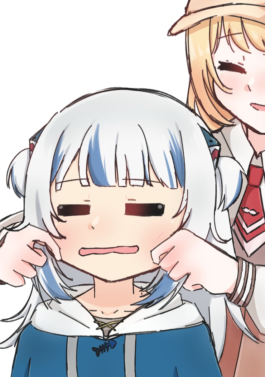 gawr gura and watson amelia (hololive and 1 more) drawn by ange_(azukitsunee)
