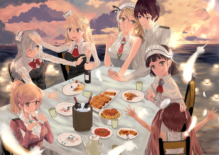 admiral, pola, libeccio, zara, littorio, and 2 more (kantai collection) drawn by nodokana_yuki