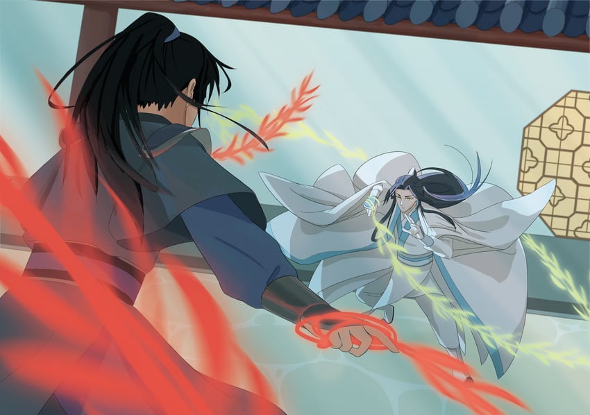 chu wanning and mo ran (erha he ta de bai mao shizun) drawn by windrider404