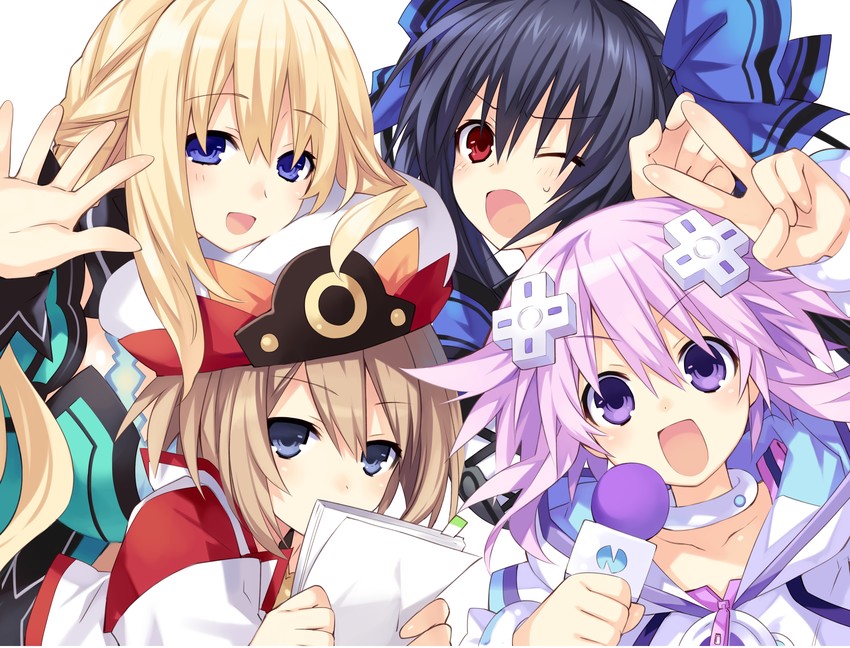 neptune, noire, blanc, and vert (neptune and 1 more) drawn by tsunako